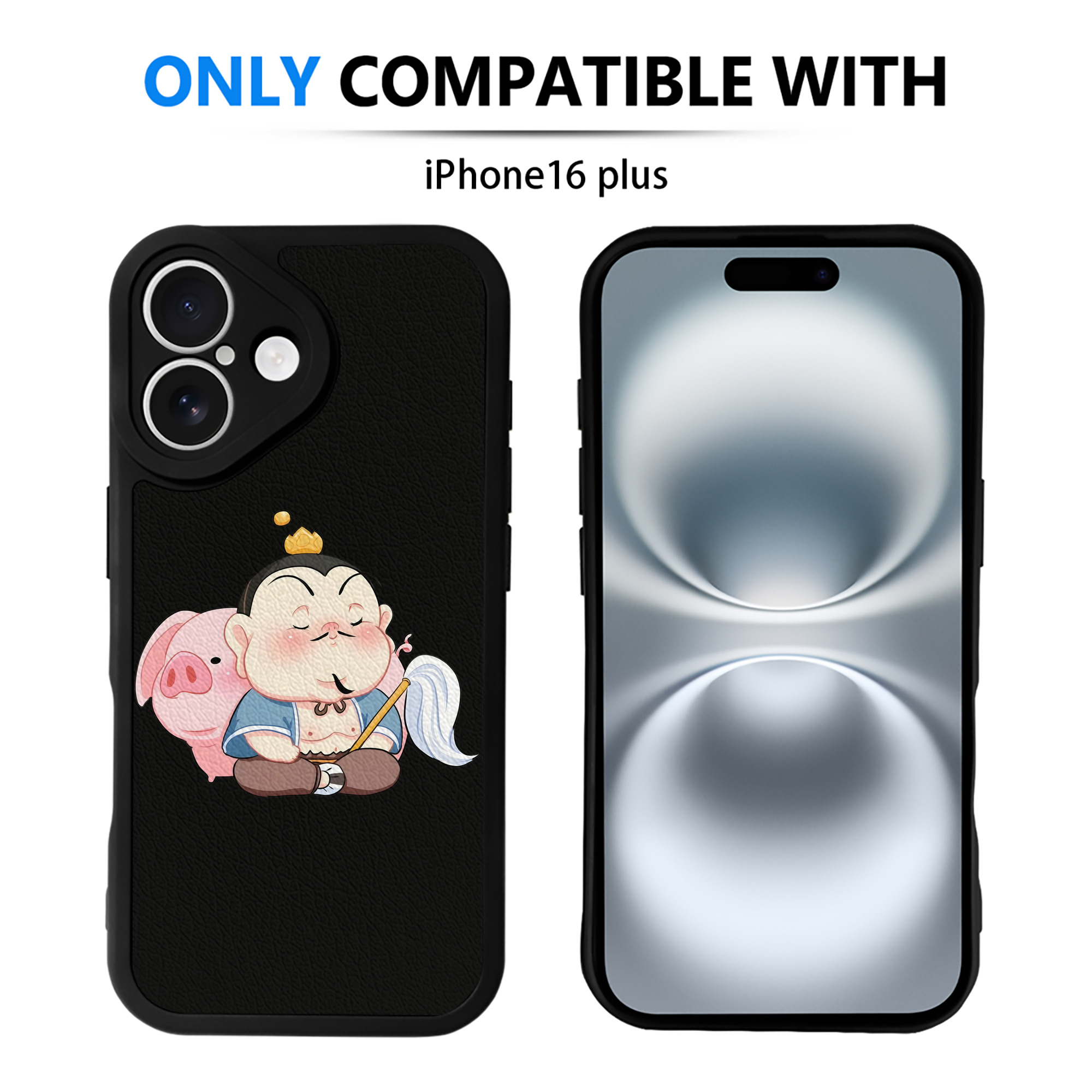 （画像用） Ne Zha 2 ナタ 魔童の大暴れ 【iPhone 16シリーズ対応】シリコンスマホケース（レザー調） 材質：シリコン